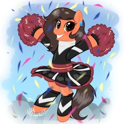 Size: 1024x1024 | Tagged: safe, artist:amgiwolf, derpibooru import, oc, oc:robertapuddin, cheerleader, cute