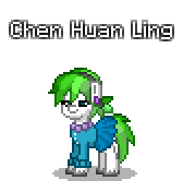 Size: 168x176 | Tagged: safe, artist:dematrix, derpibooru import, oc, oc only, oc:chen huan ling, earth pony, pony, clothes, female, mare, pixel art, pony town, simple background, solo, transparent background