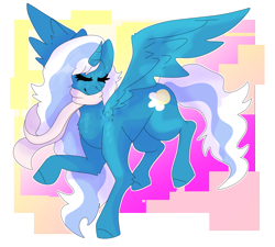 Size: 2000x1800 | Tagged: safe, artist:arctiicfoz, derpibooru import, oc, oc only, oc:fleurbelle, alicorn, pony, alicorn oc, clothes, eyes closed, female, flying, horn, mare, scarf, simple background, smiling, solo, transparent background, wings