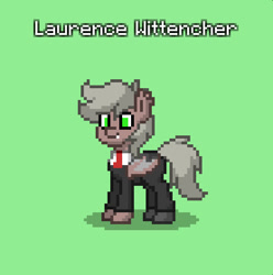 Size: 554x558 | Tagged: safe, derpibooru import, oc, oc only, oc:laurence wittencher, bat pony, pony, bat pony oc, clothes, crystal curtain: world aflame, green eyes, necktie, pony town, solo