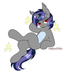 Size: 1860x2000 | Tagged: safe, artist:sarahsuresh-art, derpibooru import, oc, oc:dreaming star, bat pony, hybrid, pony, unicorn, base used, bat pony oc, bat pony unicorn, fangs, horn, male, red eyes, seductive, simple background, solo, stallion, stars, transparent background