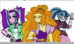 Size: 638x382 | Tagged: safe, artist:wardensballs, derpibooru import, adagio dazzle, aria blaze, sonata dusk, equestria girls, female, simple background, trio, white background