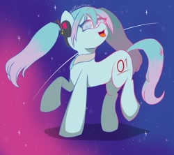 Size: 1053x933 | Tagged: safe, artist:kbstarflower, derpibooru import, earth pony, pony, anime, female, hatsune miku, ponified, solo, species swap, vocaloid