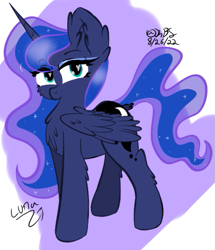 Size: 445x517 | Tagged: safe, artist:kbstarflower, derpibooru import, princess luna, alicorn, pony, female, solo