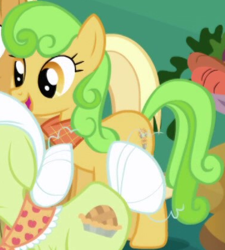 Size: 374x416 | Tagged: safe, derpibooru import, screencap, granny smith, perfect pie, earth pony, pony, friendship is magic, apple family member, background character, background pony, cropped, female, mare