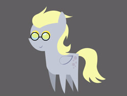 Size: 3334x2501 | Tagged: safe, artist:cabinet chief assistant k, derpibooru import, derpy hooves, pegasus, pony, bright eyes (mirror universe), female, glasses, gray background, mare, mirror universe, pointy ponies, simple background, smiling, solo, vector