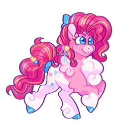 Size: 1240x1321 | Tagged: safe, artist:amaryllidae, derpibooru import, pinkie pie, pony, alternate design, quadrupedal, simple background, solo, transparent background