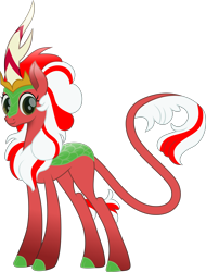Size: 5796x7643 | Tagged: safe, artist:lincolnbrewsterfan, derpibooru exclusive, derpibooru import, oc, oc only, oc:malady heartling, kirin, .svg available, absurd resolution, cloven hooves, colored hooves, colored pupils, cute, cute face, cute smile, female, gift art, green, horn, inkscape, kirin oc, kirinbetes, leonine tail, long horn, long tail, mare, movie accurate, ocbetes, red, red mane, red tail, scales, simple background, solo, standing, striped hair, striped mane, striped tail, svg, tail, tall, transparent background, two toned mane, two toned tail, vector, white mane, white tail