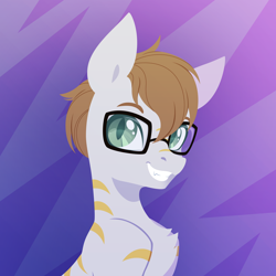 Size: 3000x3001 | Tagged: safe, artist:belka-sempai, derpibooru import, oc, oc only, earth pony, pony, cute, fangs, glasses, smiling, solo