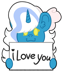 Size: 1250x1450 | Tagged: safe, artist:povoroznya, derpibooru import, oc, oc only, oc:fleurbelle, alicorn, pony, :3, alicorn oc, bow, female, golden eyes, hair bow, horn, i love you, mare, sign, simple background, solo, transparent background, wings