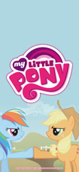 Size: 1125x2436 | Tagged: safe, artist:g195, derpibooru import, applejack, rainbow dash, wallpaper