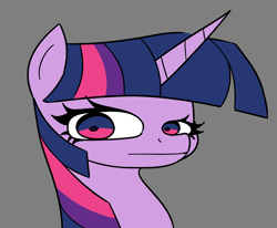 Size: 1465x1207 | Tagged: safe, artist:greenybeanz, derpibooru import, twilight sparkle, twilight sparkle (alicorn), alicorn, pony, bust, female, gray background, simple background, solo