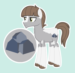 Size: 1464x1417 | Tagged: safe, artist:pastelnightyt, derpibooru import, oc, oc:argilite, earth pony, pony, base used, male, offspring, parent:maud pie, parent:mud briar, parents:maudbriar, solo, stallion