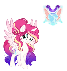 Size: 2078x2199 | Tagged: safe, artist:harmonyvitality-yt, derpibooru import, oc, oc only, alicorn, pony, alicorn oc, base used, eyelashes, female, horn, mare, offspring, parent:princess cadance, parent:shining armor, parents:shiningcadance, simple background, solo, transparent background, wings