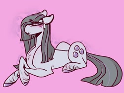 Size: 2048x1536 | Tagged: safe, artist:rare-apples, derpibooru import, marble pie, earth pony, pony, 2d, colored, crossed legs, digital art, female, long hair, long mane, lying down, mare, prone, sitting, solo, tail