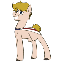 Size: 900x900 | Tagged: safe, artist:fuckomcfuck, derpibooru import, oc, oc only, oc:stars and stripes, earth pony, pony, cape, clothes, fangs, simple background, solo, transparent background