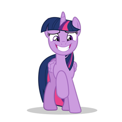Size: 5000x5000 | Tagged: safe, artist:gypsykumquat, derpibooru import, twilight sparkle, twilight sparkle (alicorn), alicorn, pony, .svg available, absurd resolution, awkward smile, embarrassed, embarrassed grin, female, folded wings, grin, inkscape, looking at you, show accurate, simple background, smiling, smiling at you, solo, transparent background, vector, wings
