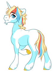 Size: 1126x1525 | Tagged: safe, artist:emberslament, derpibooru import, oc, oc only, oc:maui, unicorn, looking at you, multicolored hair, simple background, solo, transparent background