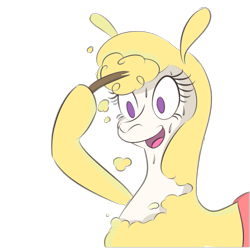 Size: 2001x1984 | Tagged: artist needed, safe, derpibooru import, paprika paca, them's fightin' herds, cloven hooves, community related, meme, no pupils, reaction image, simple background, solo, sweating towel guy, transparent background