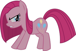 Size: 4453x2987 | Tagged: safe, artist:retroponybro, derpibooru import, pinkie pie, earth pony, pony, party of one, angry, female, long mane, pinkamena diane pie, simple background, solo, three quarter view, transparent background, vector