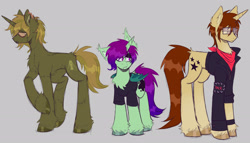 Size: 3150x1800 | Tagged: safe, artist:mxmx fw, derpibooru import, oc, oc:midnight ray, oc:swarm, bat pony, hybrid, pony, undead, unicorn, zombie, zombie pony, bat pony unicorn, bat wings, chest fluff, clothes, concave belly, ear fluff, ears, emo, glasses, heterochromia, hoof fluff, hooves, horn, long legs, mikey way, my chemical romance, ponified, sad, scar, simple background, species swap, standing, tall, thin, three cheers for sweet revenge, unshorn fetlocks, wings