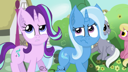 Size: 3840x2160 | Tagged: safe, artist:starry swirl, derpibooru import, starlight glimmer, trixie, pony, unicorn, duo, female, mare, scene interpretation