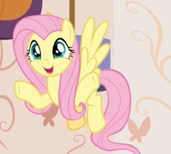 Size: 1157x1041 | Tagged: safe, derpibooru import, screencap, fluttershy, pegasus, pony, discordant harmony, cropped, cute, female, flying, happy, mare, shyabetes, solo, spread wings, wings