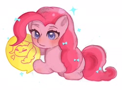 Size: 2048x1518 | Tagged: safe, artist:harucaykk, derpibooru import, pinkie pie, earth pony, pony, female, simple background, solo, white background