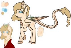 Size: 4743x3227 | Tagged: safe, artist:thecommandermiky, derpibooru import, oc, oc only, oc:artura, dragon, hybrid, pegasus, accessory, blue eyes, cape, claw hooves, clothes, female, horn, hybrid oc, mare, pegasus oc, reference sheet, simple background, solo, transparent background, yellow mane
