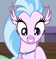 Size: 370x386 | Tagged: safe, derpibooru import, screencap, silverstream, classical hippogriff, hippogriff, school raze, season 8, spoiler:s08, cropped, cute, diastreamies, female, happy, jewelry, smiling, solo