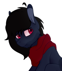 Size: 984x1136 | Tagged: safe, artist:thatonefluffs, derpibooru import, oc, oc only, oc:midnight travels, pony, beard, clothes, facial hair, kinsona, looking away, scarf, shading, simple background, solo, transparent background