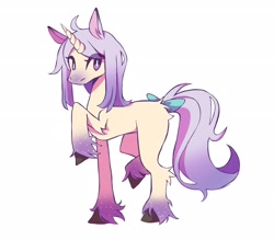 Size: 2048x1796 | Tagged: safe, artist:2teio, derpibooru import, pony, unicorn, anime, crossover, female, mejiro mcqueen, raised hoof, raised leg, simple background, uma musume pretty derby, white background