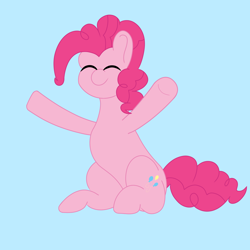 Size: 2048x2048 | Tagged: safe, artist:zugatti69, derpibooru import, pinkie pie, earth pony, pony, blue background, cute, eyes closed, happy, hug, simple background, smiling, solo