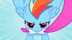 Size: 1280x720 | Tagged: safe, derpibooru import, screencap, rainbow dash, pony, secret of my excess, solo