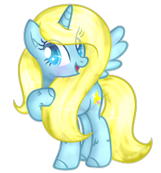 Size: 1618x1738 | Tagged: safe, artist:angellightyt, derpibooru import, oc, oc only, alicorn, pony, alicorn oc, base used, eyelashes, female, hoof on chest, horn, mare, raised hoof, raised leg, simple background, smiling, solo, transparent background, wings