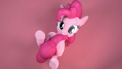 Size: 1192x670 | Tagged: safe, alternate version, artist:sugarcube-cake, derpibooru import, pinkie pie, pony, 3d, biting, cute, diapinkes, female, lying down, nom, on back, solo, tail, tail bite