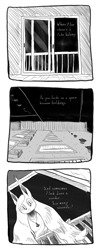 Size: 800x2006 | Tagged: safe, artist:darkhestur, derpibooru import, oc, oc:dark, anthro, bat pony, balcony, bat pony oc, building, comic, depression, grayscale, inner dialogue, looking down, monochrome, perspective, solo, strip, suicidal ideation, text, vent art, window