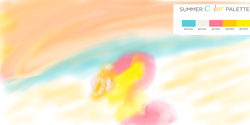 Size: 1246x624 | Tagged: safe, artist:phoenixacezero, derpibooru import, fluttershy, bird, pegasus, pony, digital art, falcon, female, limited palette, mare