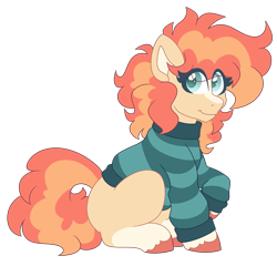 Size: 5253x5040 | Tagged: safe, artist:crazysketch101, derpibooru import, oc, oc only, oc:bramble berry, earth pony, pony, clothes, poofy mane, simple background, solo, sweater, transparent background