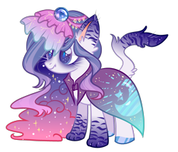 Size: 2664x2277 | Tagged: safe, artist:anno酱w, derpibooru import, oc, oc only, cat, cat pony, original species, base used, cloud, crystal ball, ethereal mane, paws, simple background, solo, starry mane, transparent background
