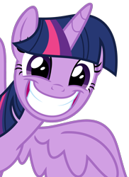Size: 1466x2009 | Tagged: safe, artist:sketchmcreations, derpibooru import, twilight sparkle, twilight sparkle (alicorn), alicorn, pony, the last problem, big grin, female, grin, happy, mare, simple background, smiling, solo, spread wings, transparent background, vector, wings