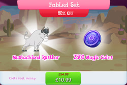 Size: 1270x853 | Tagged: safe, derpibooru import, angus mcsteer, bull, bowler hat, bundle, cloven hooves, costs real money, english, gameloft, hat, horns, magic coins, male, mobile game, my little pony: magic princess, numbers, official, sale, solo, solo focus, text