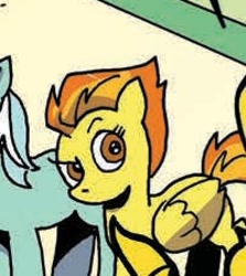 Size: 401x450 | Tagged: safe, artist:andypriceart, derpibooru import, idw, king thaumas, lyra heartstrings, spitfire, bird, pegasus, pony, unicorn, spoiler:comic100, eyebrows, raised eyebrow, solo focus