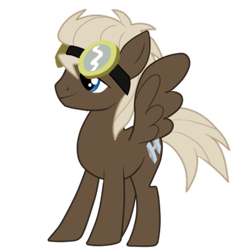 Size: 1000x1000 | Tagged: safe, artist:luckyclau, derpibooru import, dumbbell, pegasus, pony, alternate universe, goggles, goggles on head, male, simple background, solo, spread wings, transparent background, wings