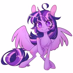 Size: 3000x3000 | Tagged: safe, artist:uni_pone, derpibooru import, twilight sparkle, twilight sparkle (alicorn), alicorn, pony, chest fluff, heart, heart eyes, simple background, solo, white background, wingding eyes