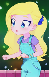 Size: 409x640 | Tagged: safe, derpibooru import, edit, edited screencap, editor:luckreza8, machine learning generated, screencap, sandy cerise, human, better together, equestria girls, sunset's backstage pass!, :d, anime, female, imgcreator, open mouth, open smile, smiling