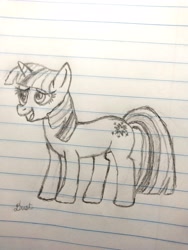 Size: 2448x3264 | Tagged: safe, artist:dust, derpibooru exclusive, derpibooru import, twilight sparkle, unicorn, lined paper, pencil drawing, solo, traditional art