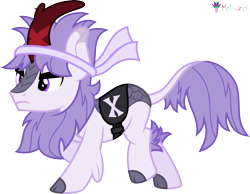 Size: 5151x4000 | Tagged: safe, alternate version, artist:melisareb, derpibooru import, part of a set, kirin, .svg available, absurd resolution, alphabet lore, badass, cloven hooves, crossover, headband, kirin-ified, male, raised hoof, raised leg, saddle, simple background, solo, species swap, stallion, tack, tail, transparent background, vector, x