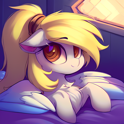 Size: 8219x8219 | Tagged: safe, derpibooru import, editor:darkshy, generator:purplesmart.ai, generator:stable diffusion, machine learning generated, derpy hooves, pegasus, pony, background pony, big eyes, chest fluff, ears, female, floppy ears, fluffy, silly, silly pony, solo, yellow hair