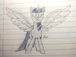 Size: 3264x2448 | Tagged: safe, artist:dust, derpibooru exclusive, derpibooru import, twilight sparkle, twilight sparkle (alicorn), alicorn, colored, colored pencil drawing, lined paper, pencil drawing, solo, traditional art